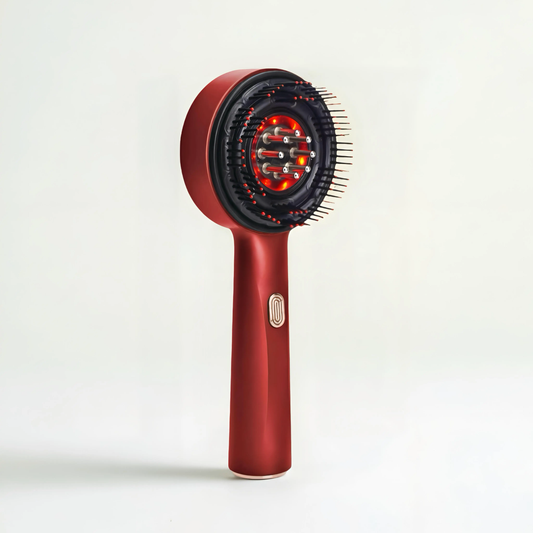 Brosse de Massage Capillaire & Applicatrice d'Huile-Couleur Rouge KurlRise
