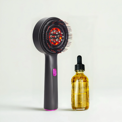 Pack - Brosse de Massage Applicatrice d'Huile & Huile de Croissance Capillaire KurlRise