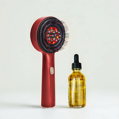 Pack - Brosse de Massage Applicatrice d'Huile & Huile de Croissance Capillaire KurlRise